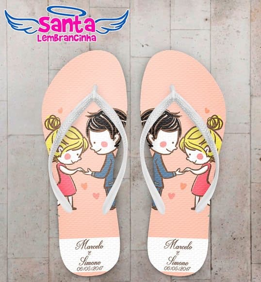 Chinelo Casamento Noivinhos cute COD 3986