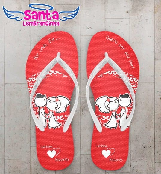 Chinelo Casamento Noivinhos, Vermelho COD 3984