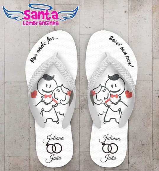 Chinelo Casamento Noivos, Por onde for... COD 3988