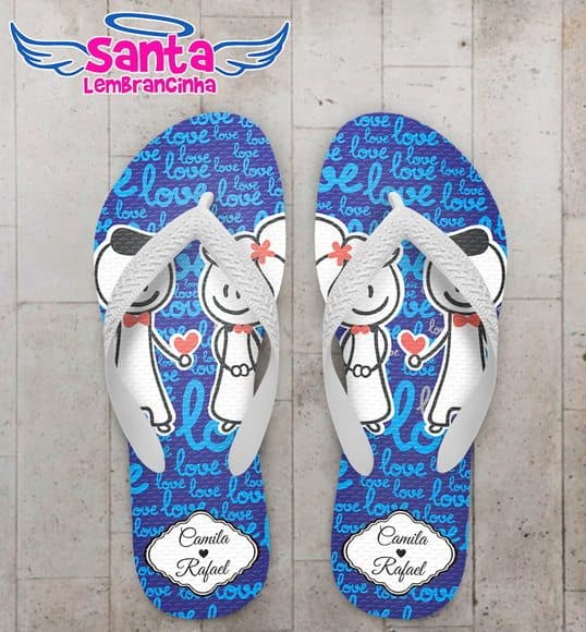 Chinelo Casamento Azul, Love COD 3989