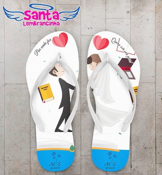 Chinelo Casamento Livros, Noivos COD 3994