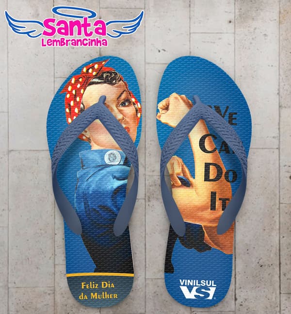 Chinelo Dia da Mulher Azul COD 4074