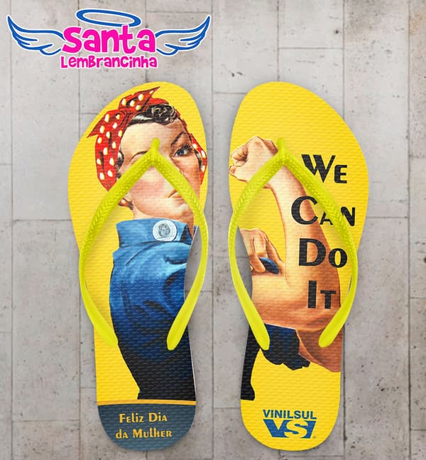 Chinelo Dia da Mulher Amarelo COD 4075