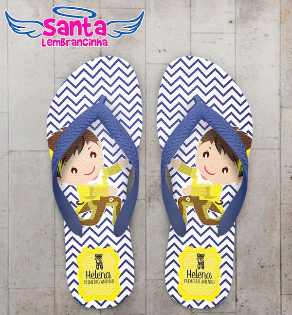 Chinelo Infantil Bailarino Azul COD 3909