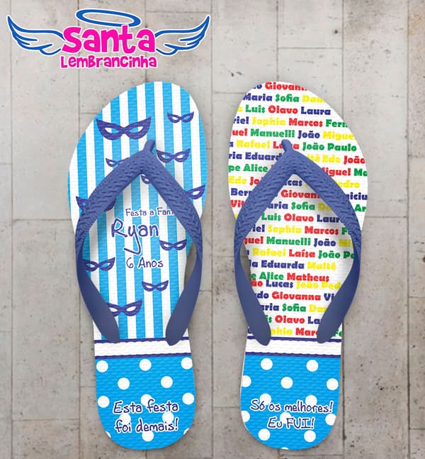 Chinelo Infantil Festa a Fantasia Azul COD 3918