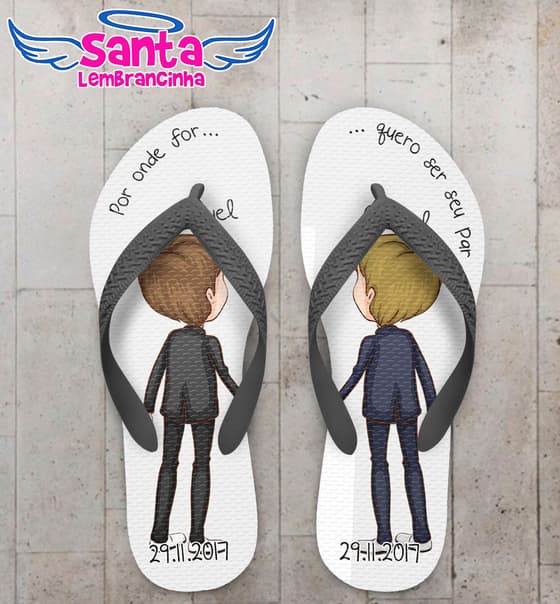 Chinelo Casamento Gay, Noivinhos COD 4049