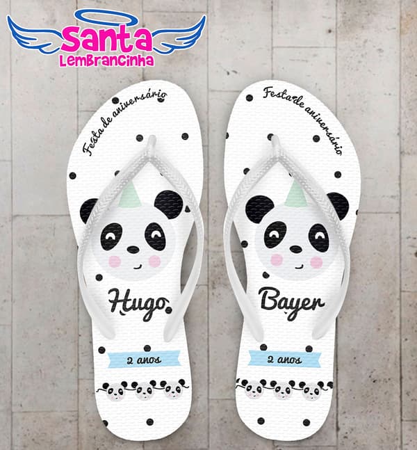 Chinelo Infantil Panda Aniversário COD 5011