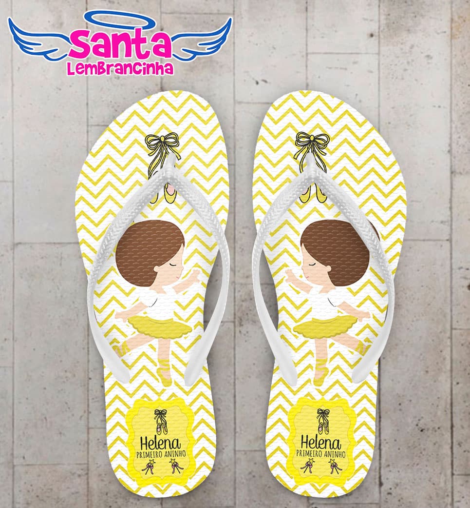 Chinelo Infantil Bailarina, Amarelo COD 3908