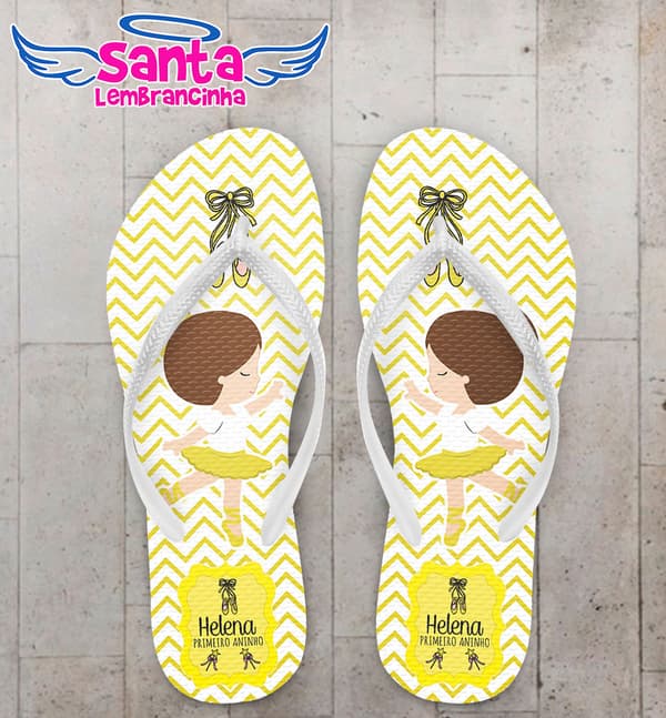 Chinelo Infantil Bailarina, Amarelo COD 3908