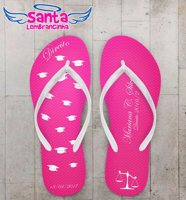 Chinelo Formatura Direito, Pink COD 4017