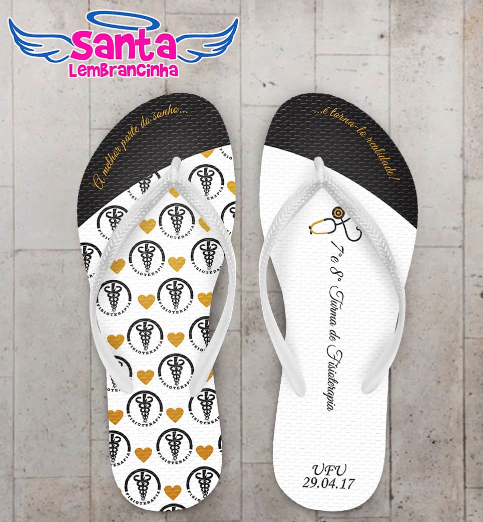 Chinelo Formatura Fisioterapia, Coração COD 4021