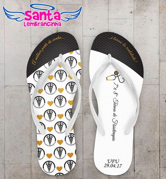 Chinelo Formatura Fisioterapia, Coração COD 4021