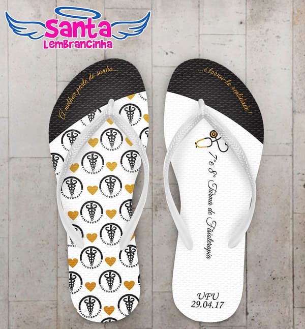Chinelo Formatura Fisioterapia, Coração COD 4021