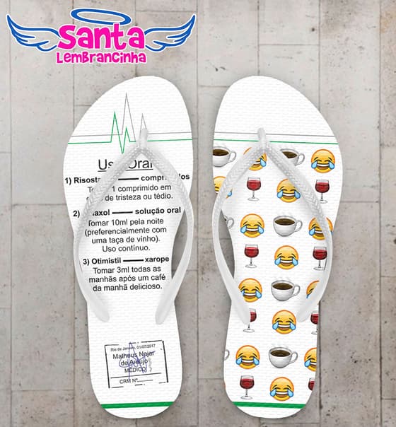Chinelo Formatura Medicina, Bula e Emojis COD 4092