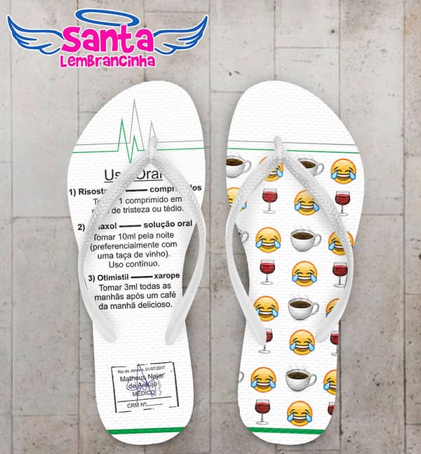 Chinelo Formatura Medicina, Bula e Emojis COD 4092