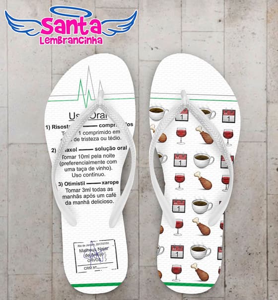 Chinelo Formatura Medicina, Bula e Emojis COD 4093