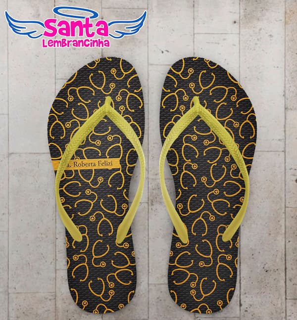 Chinelo Formatura Medicina Dourado COD 4026