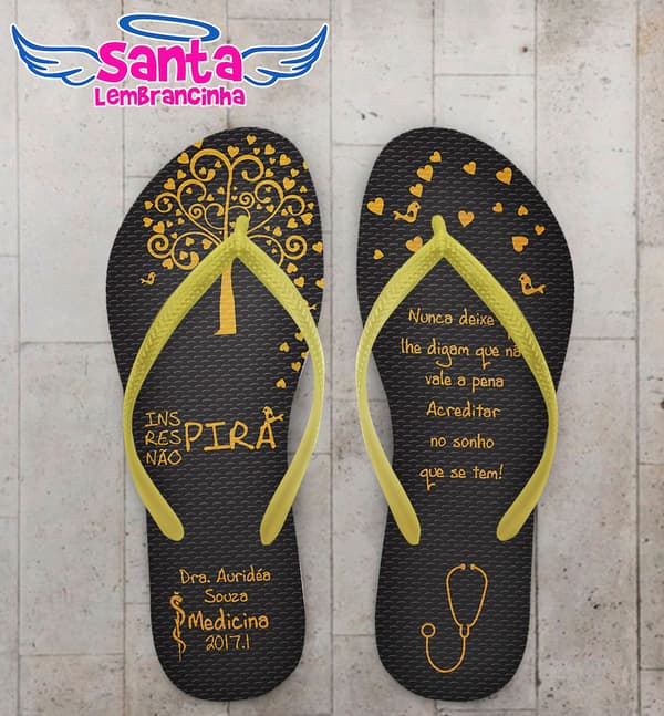 Chinelo Formatura Medicina, Inspira, Respira, Não pira COD 4016