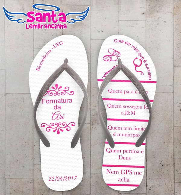 Chinelo Formatura Biomedicina Rosa COD 4005