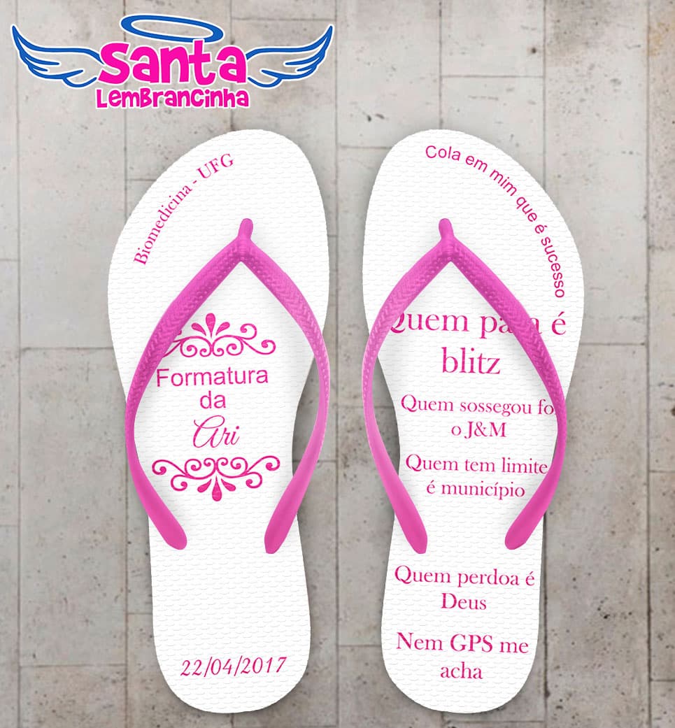 Chinelo Formatura Biomedicina Rosa COD 4006