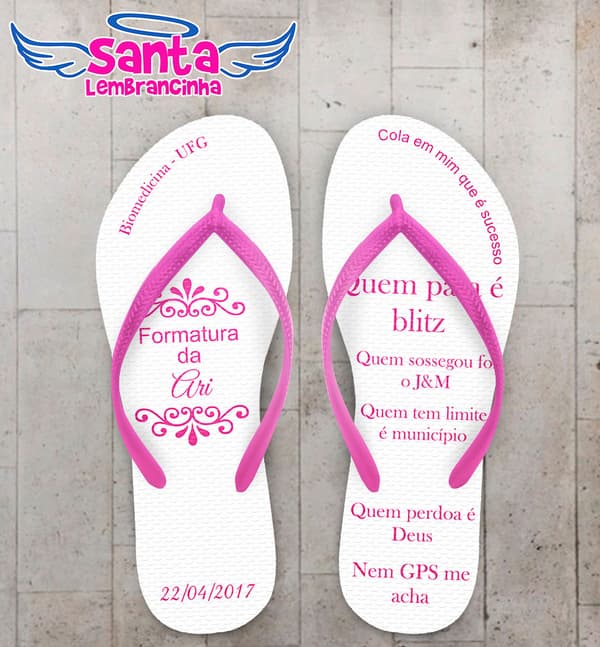 Chinelo Formatura Biomedicina Rosa COD 4006