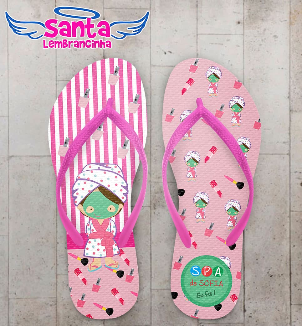Chinelo Infantil Festa do Pijama Spa Rosa COD 3936