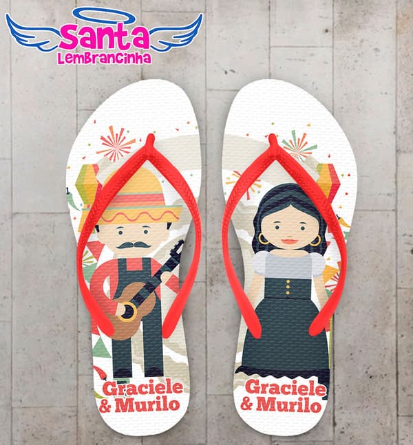 Chinelo Casamento Festa Junina COD 5046