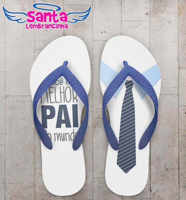 Chinelo Feliz Dia dos pais, Gravata Azul COD 5063