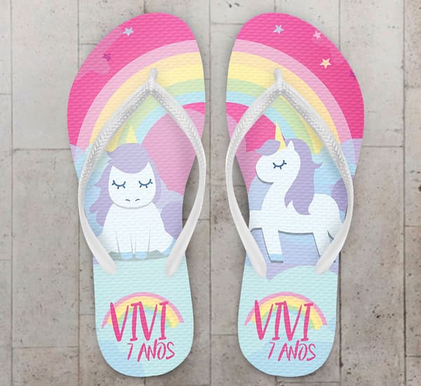 Chinelo Infantil Unicórnio, Mundo Encantado COD 5143