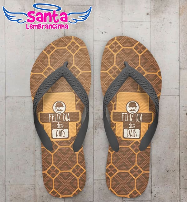 Chinelo Dia dos pais, Xadrez Marrom COD 5071