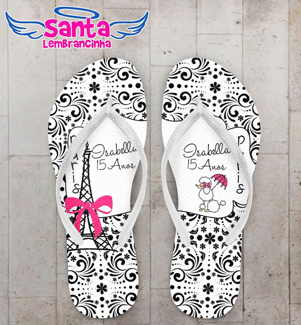 Chinelo 15 Anos Paris Personalizado COD 5184