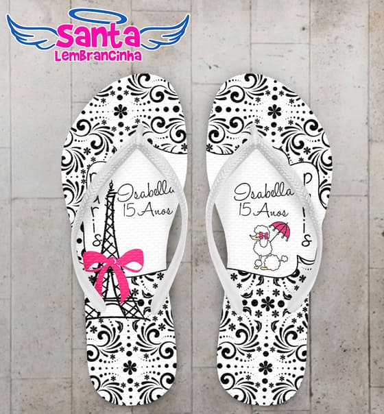 Chinelo 15 Anos Paris Personalizado COD 5184