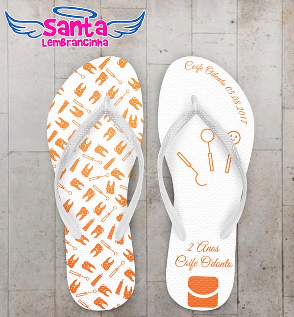 Chinelo Formatura Odontologia Laranja COD 5221