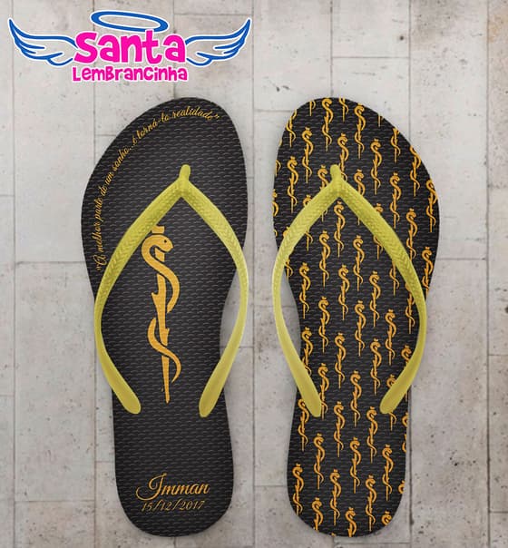Chinelo Formatura Medicina Dourado COD 5227