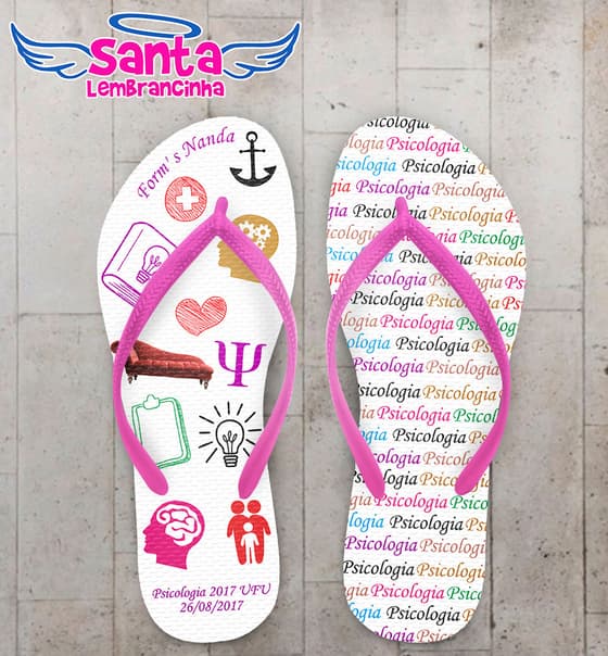 Chinelo Formatura Psicologia Rosa COD 5223