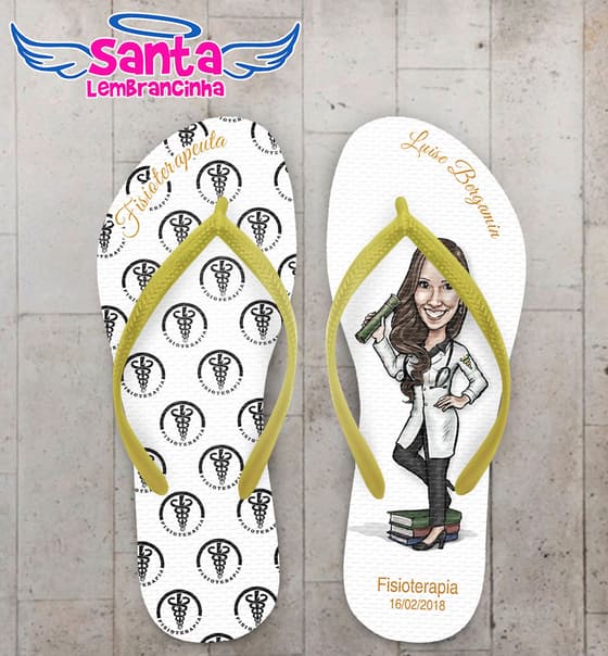Chinelo Formatura Fisioterapia, Caricatura COD 5208