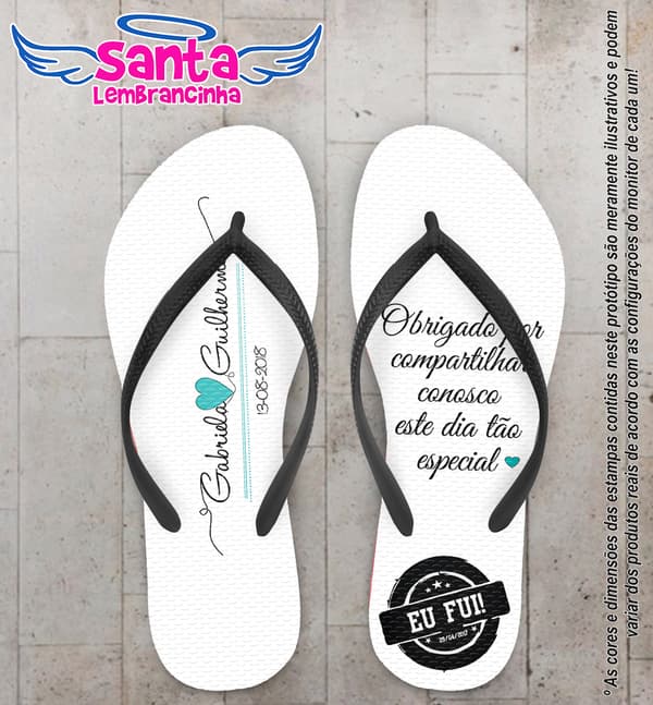 Chinelo Casamento, Carimbo Personalizado COD 5336