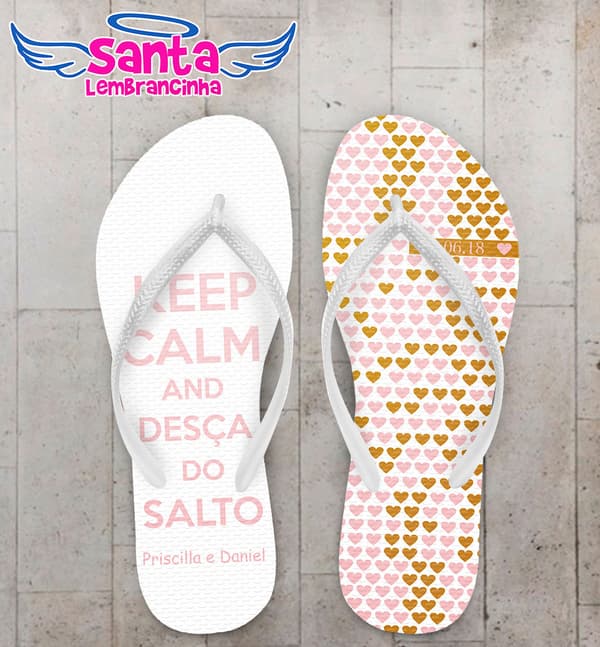 Chinelo Casamento Keep Calm Personalizado COD 5350