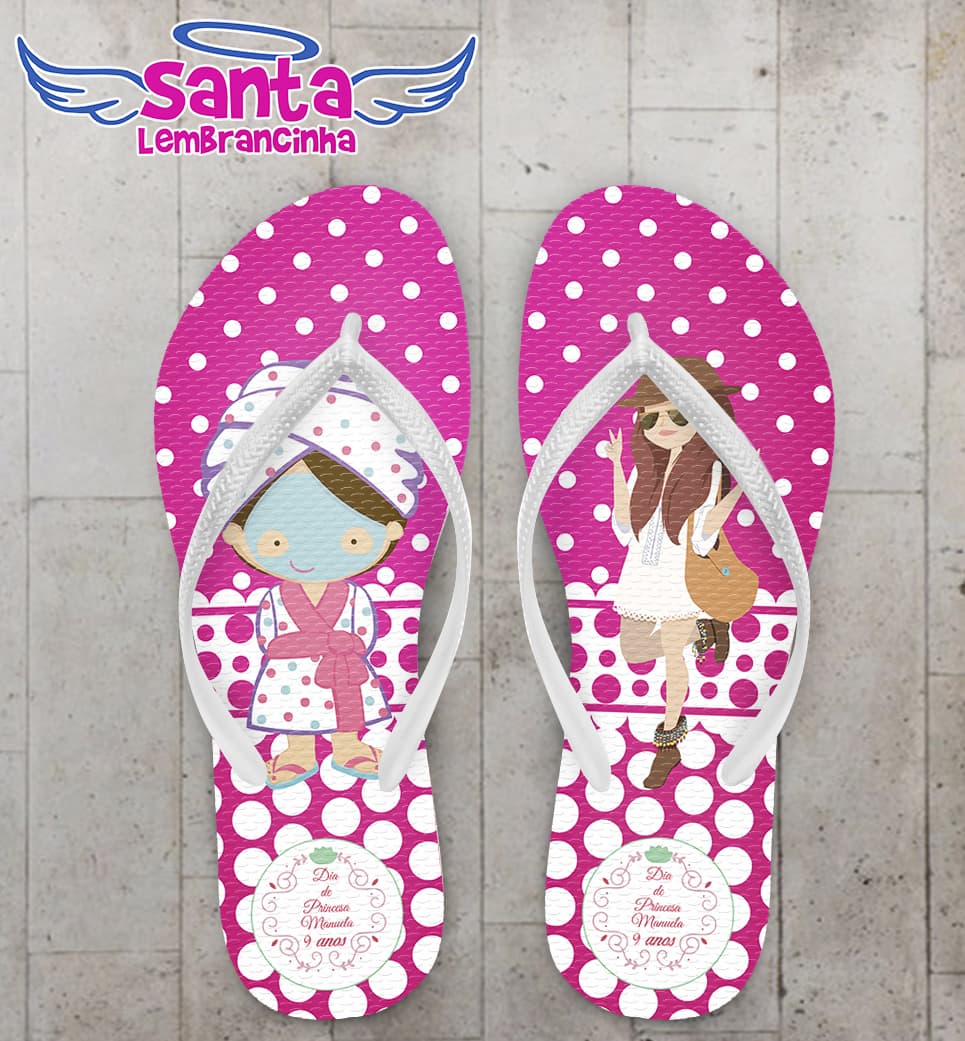 Chinelo Infantil Spa, Dia de Princesa Personalizado COD 5450