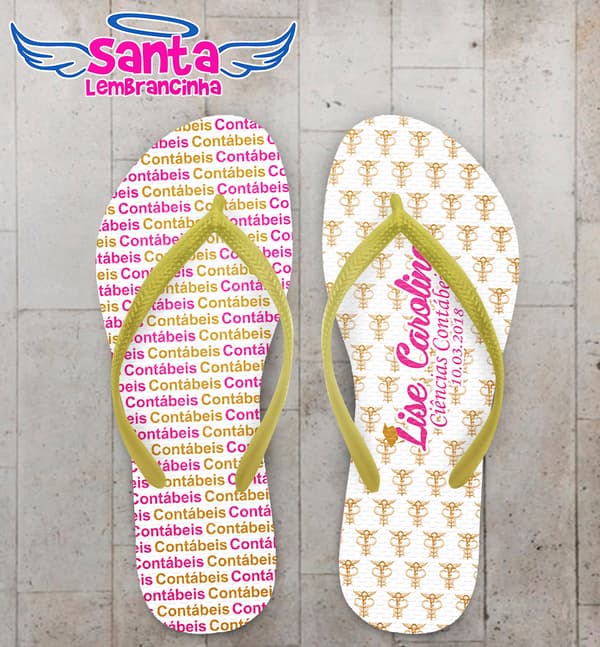 Chinelo Formatura Ciências Contábeis Logo e Escrita COD 5755