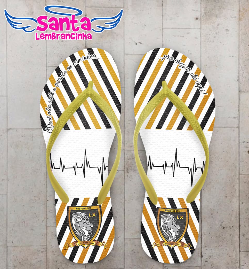 Chinelo Formatura Medicina Batimentos com Brasão COD 5795