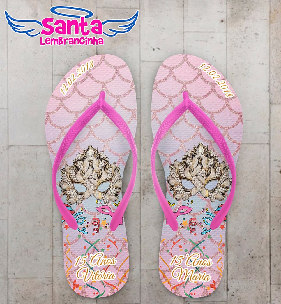 Chinelo Debutante - 15 Anos Baile de Mascara Personalizado COD 5633