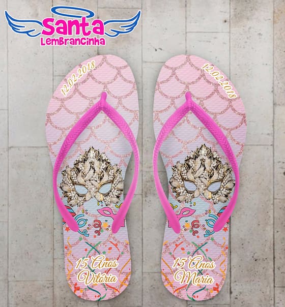 Chinelo Debutante - 15 Anos Baile de Mascara Personalizado COD 5633