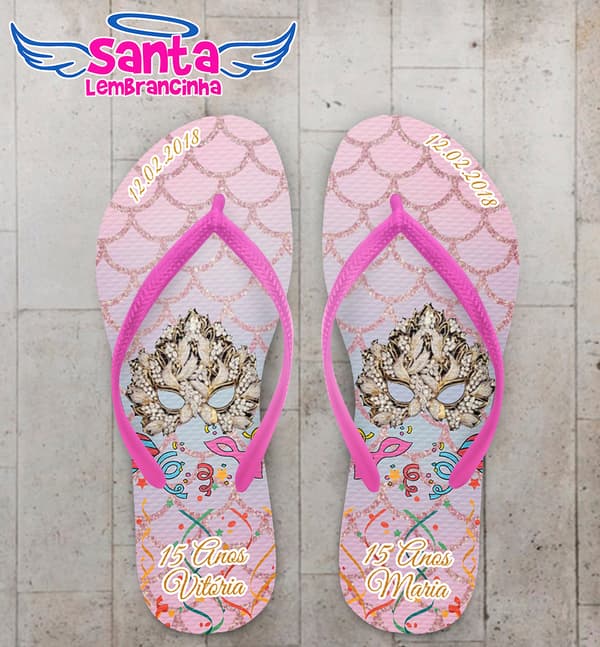 Chinelo Debutante - 15 Anos Baile de Mascara Personalizado COD 5633