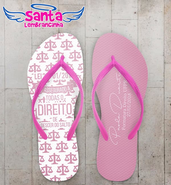 Chinelo Formatura Direito com Balanças Rosa COD 5746