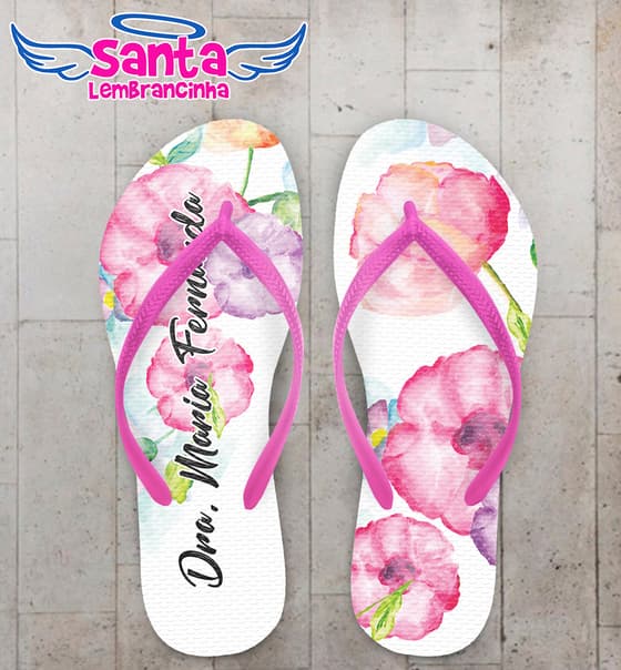 Chinelo Formatura Medicina Fundo de Flores COD 5796