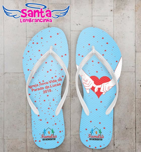 Chinelo Corporativo Igreja, Funo Azul com Estrelas Personalizado COD 5627