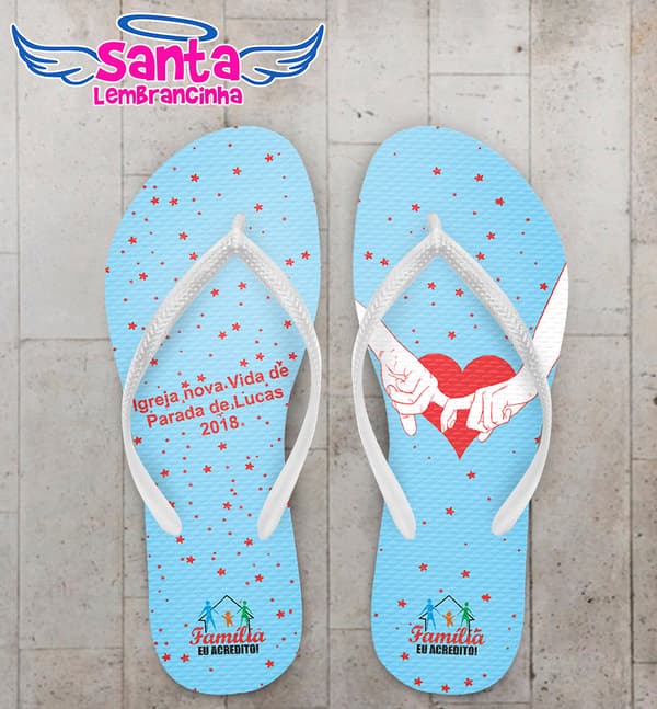 Chinelo Corporativo Igreja, Funo Azul com Estrelas Personalizado COD 5627