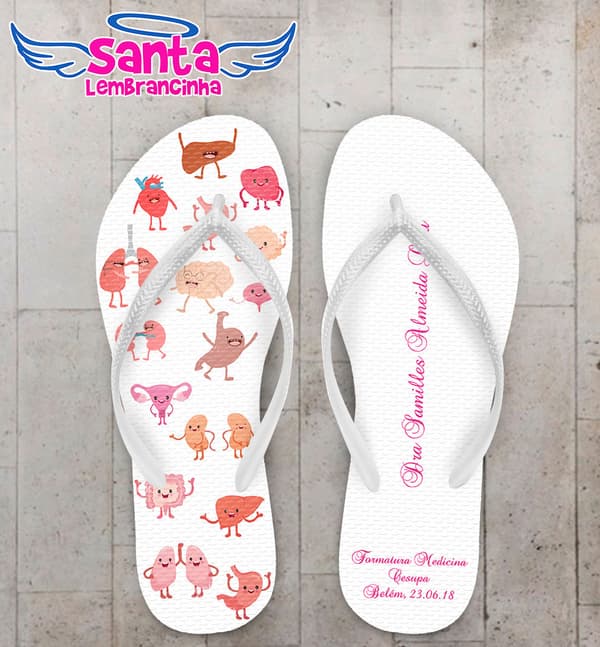 Chinelo Formatura Medicina Órgãos do Corpo Cute COD 5800