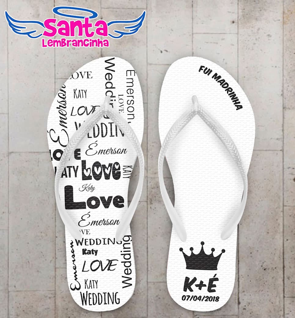 Chinelo Casamento, Fui Madrinha Personalizado COD 5318